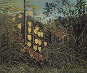Henri Rousseau In a Tropical Forest.Struggle between Tiger and Bull oil painting reproduction